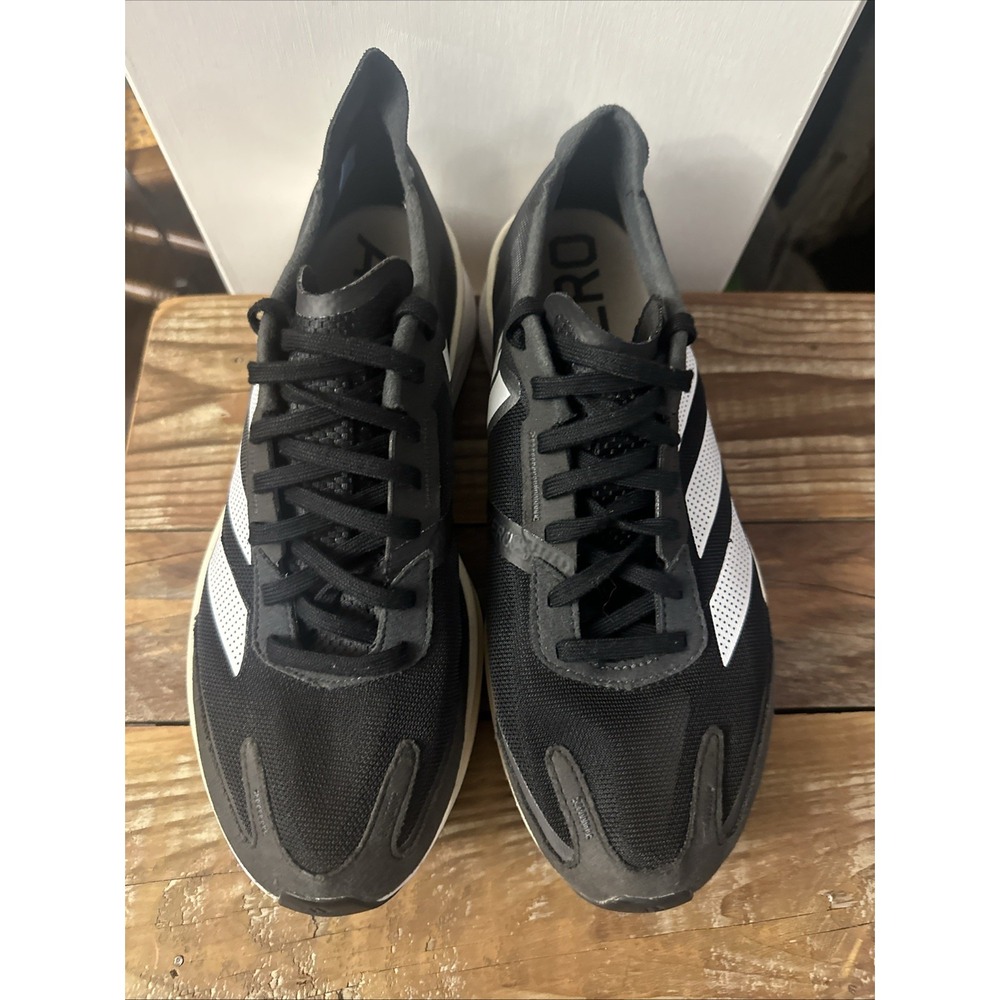 Adidas Adizero Boston 11 Women's Size 9.5 Black White Running Shoes EUC Gently - Picture 2 of 9